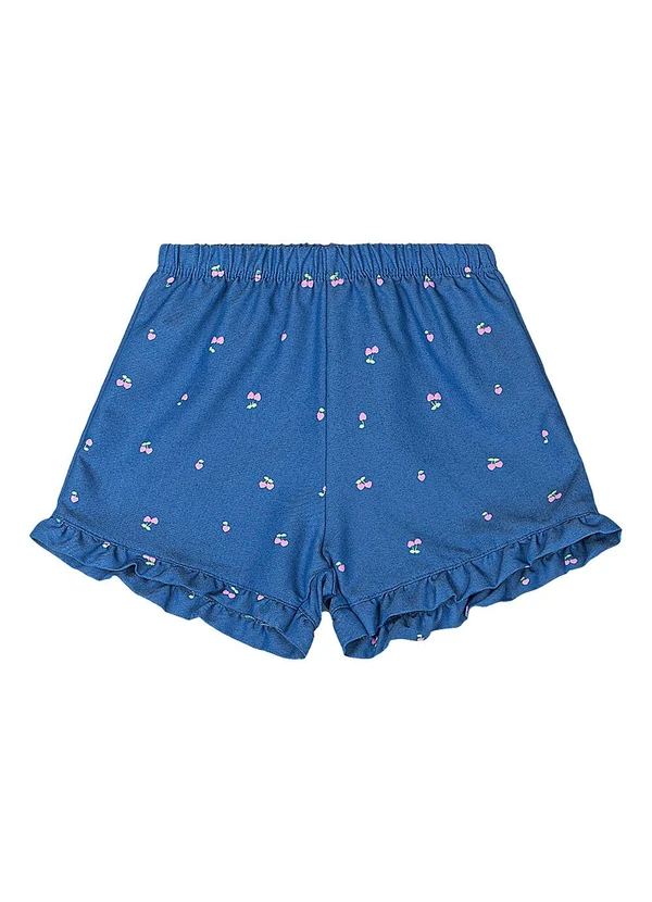 Quimby - Conjunto Blusa e Short Cerejas Bebê Azul 4