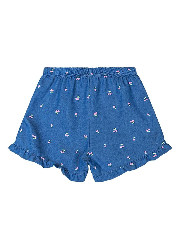 Quimby - Conjunto Blusa e Short Cerejas Bebê Azul 6