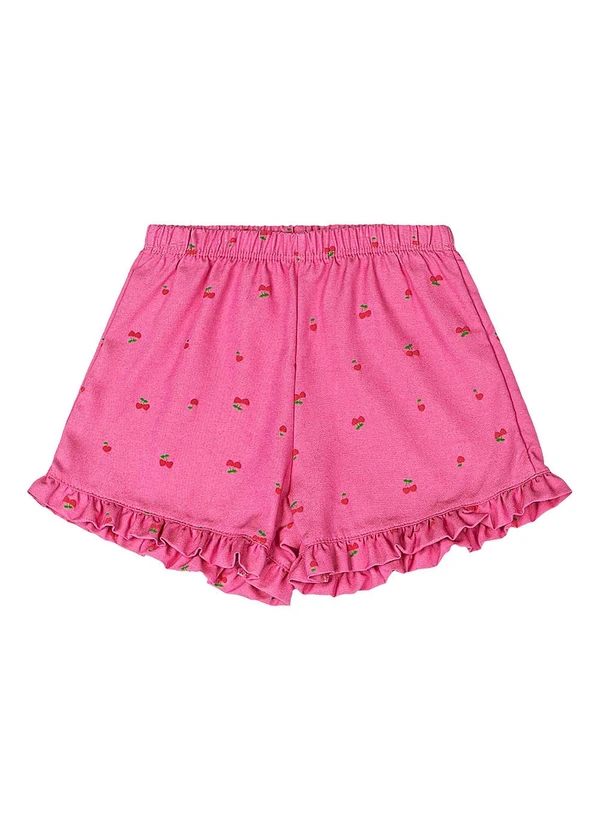 Quimby - Conjunto Blusa e Short Cerejas Bebê Rosa 3