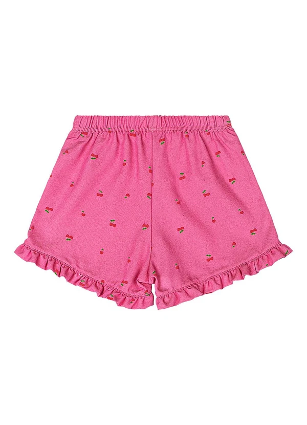 Quimby - Conjunto Blusa e Short Cerejas Bebê Rosa 5