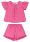 Quimby - Conjunto Blusa e Short Cerejas Bebê Rosa - variação: Rosa
