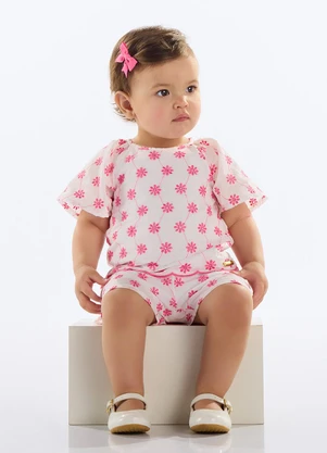 Quimby - Conjunto Blusa e Short Laise Bebê Rosa - QUIMBY