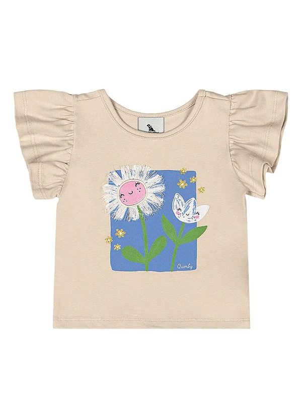 Quimby - Conjunto Blusa e Short-Saia Bebê Bege 2