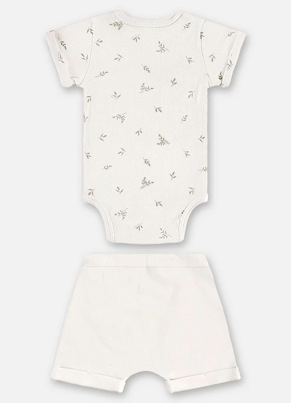 Up Baby - Conjunto Body e Short Unissex Bebê Bege 3