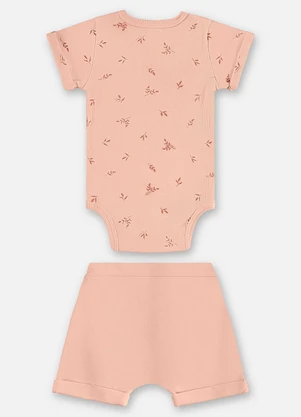 Up Baby - Conjunto Body e Short Unissex Bebê Rosa - UP BABY