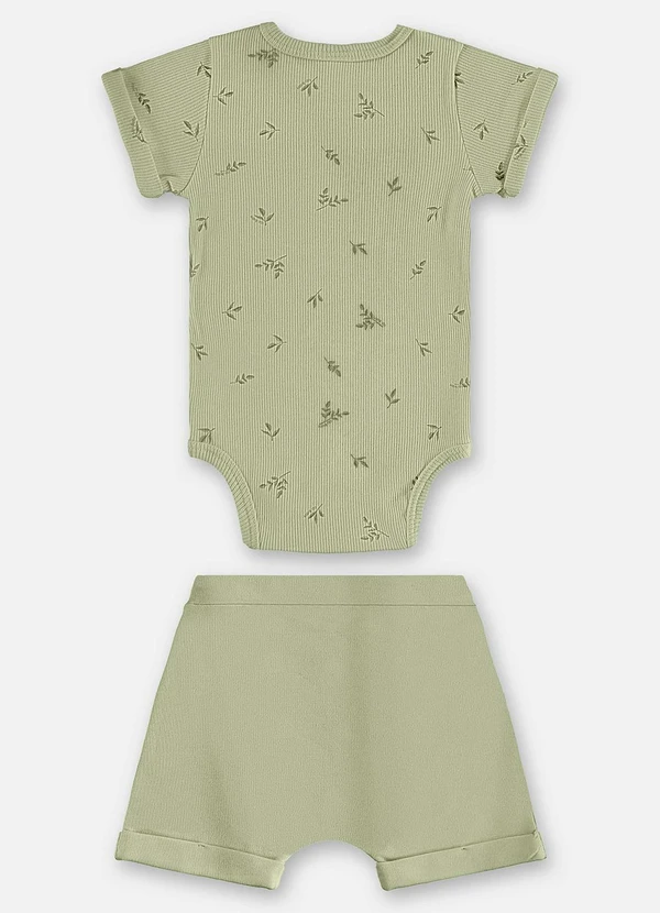 Up Baby - Conjunto Body e Short Unissex Bebê Verde 3