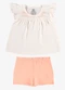 Rovi Kids - Conjunto Feminino Blusa com Shorts Bege - variação: Bege
