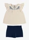 Rovi Kids - Conjunto Feminino Blusa com Shorts Bege - variação: Bege