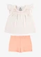Rovi Kids - Conjunto Feminino Blusa com Shorts Bege - variação: Bege