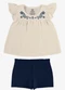 Rovi Kids - Conjunto Feminino Blusa com Shorts Bege - variação: Bege