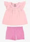 Rovi Kids - Conjunto Feminino Blusa com Shorts Bege - variação: Rosa