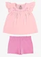 Rovi Kids - Conjunto Feminino Blusa com Shorts Bege - variação: Rosa