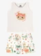 Rovi Kids - Conjunto Feminino Regata com Shorts Amarelo - variação: Bege