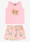 Rovi Kids - Conjunto Feminino Regata com Shorts Amarelo - variação: Rosa