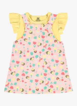 Rovi Kids - Conjunto Infantil Blusa com Salopete Rosa - ROVI KIDS