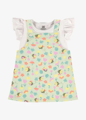Rovi Kids - Conjunto Infantil Blusa com Salopete Verde - ROVI KIDS