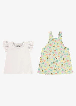 Rovi Kids - Conjunto Infantil Blusa com Salopete Verde - ROVI KIDS