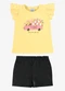 Rovi Kids - Conjunto Infantil Blusa com Shorts Bege - variação: Amarelo