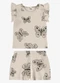Rovi Kids - Conjunto Infantil Blusa com Shorts Rosa - variação: Bege