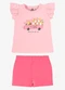 Rovi Kids - Conjunto Infantil Blusa com Shorts Rosa - variação: Rosa