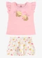 Rovi Kids - Conjunto Infantil Blusa com Shorts Verde - variação: Rosa