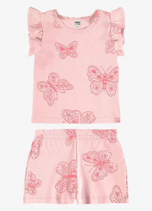 Rovi Kids - Conjunto Infantil Blusa com Shorts Rosa - ROVI KIDS