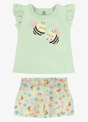 Rovi Kids - Conjunto Infantil Blusa com Shorts Verde - ROVI KIDS