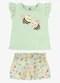 Rovi Kids - Conjunto Infantil Blusa com Shorts Rosa - variação: Verde