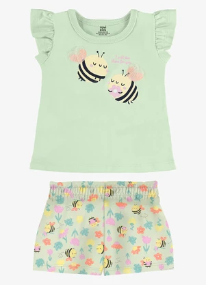 Rovi Kids - Conjunto Infantil Blusa com Shorts Verde - ROVI KIDS
