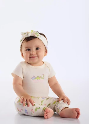 Up Baby - Faixa de Cabelo Suedine Bebê Bege - UP BABY