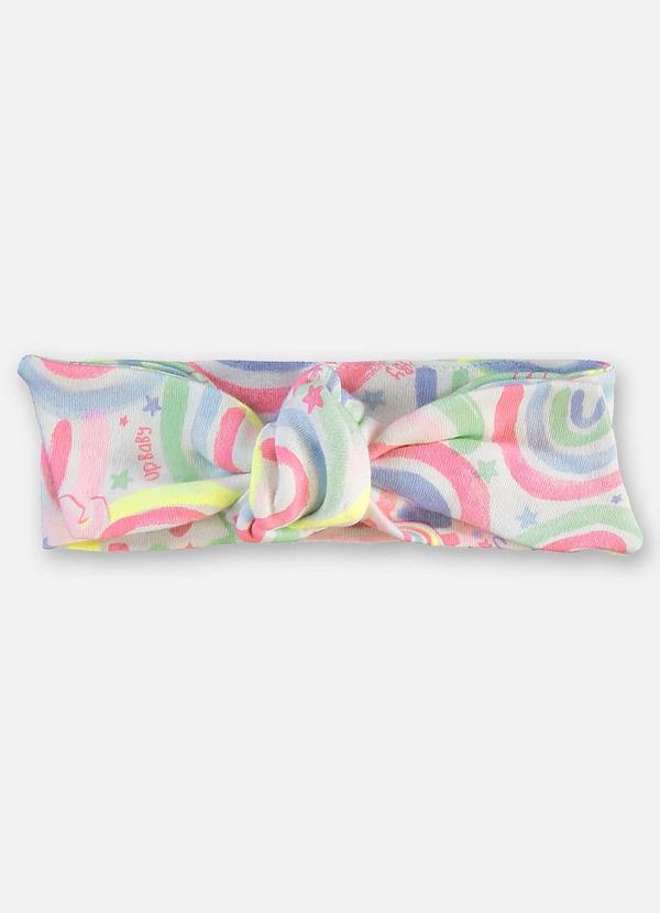 Up Baby - Faixa de Cabelo Suedine Bebê Branco 2