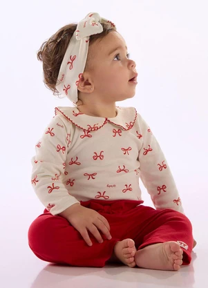 Up Baby - Faixa Estampa Detalhes Vermelho Branco - UP BABY