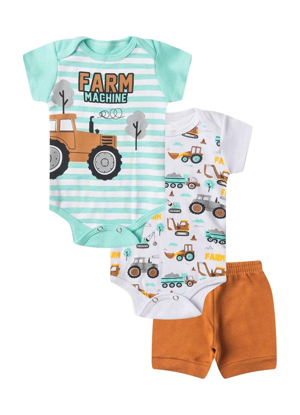 Select - Kit Body Infantil Curto 3 Peças Amarelo