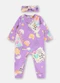 Up Baby - Macacão Bebê Menina Faixa Cabelo Roxo - variação:  