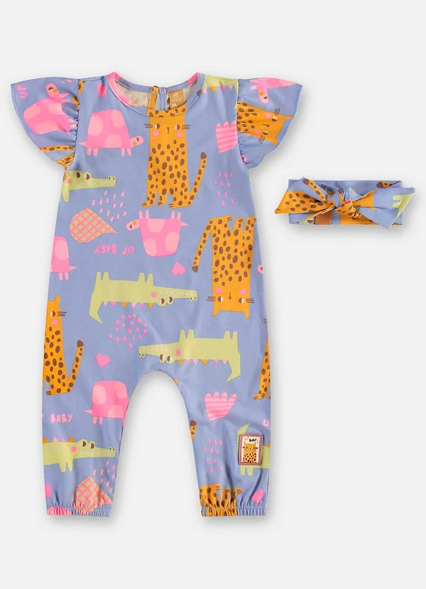 Up Baby - Macacão e Laço Cotton Bebê Azul 2