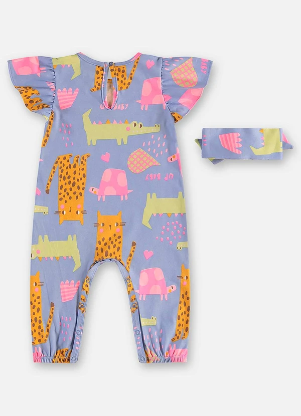 Up Baby - Macacão e Laço Cotton Bebê Azul 3