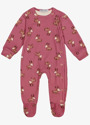 Trick Nick - Macacão Feminino em Fleece Estampado Vermelho - TRICK NICK