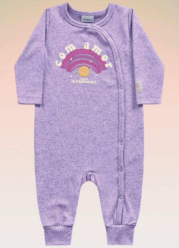 Fakini Kids - Macacão Manga Longa Bebê Roxo