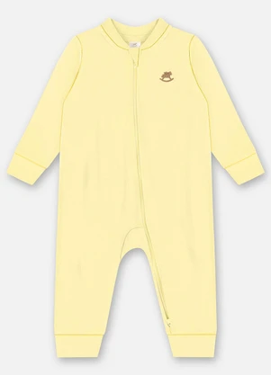 Up Baby - Macacão Unissex Bebê Suedine Amarelo - UP BABY