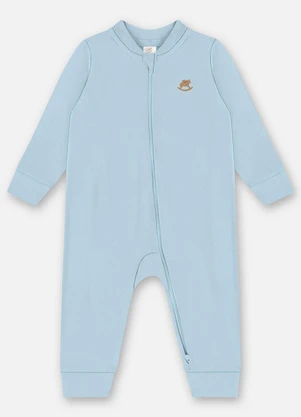 Up Baby - Macacão Unissex Bebê Suedine Azul - UP BABY