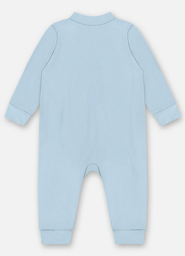 Up Baby - Macacão Unissex Bebê Suedine Azul 2