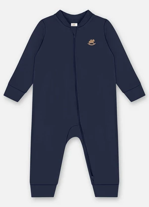 Up Baby - Macacão Unissex Bebê Suedine Azul - UP BABY