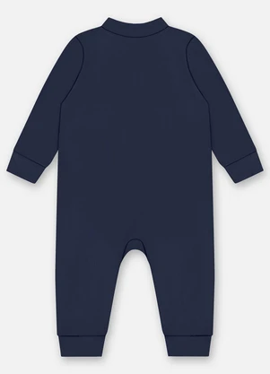 Up Baby - Macacão Unissex Bebê Suedine Azul - UP BABY