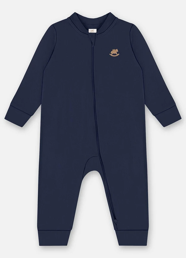 Up Baby - Macacão Unissex Bebê Suedine Azul 1