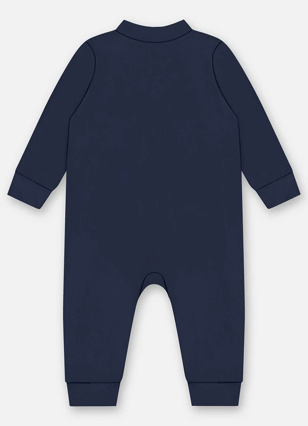 Up Baby - Macacão Unissex Bebê Suedine Azul 2