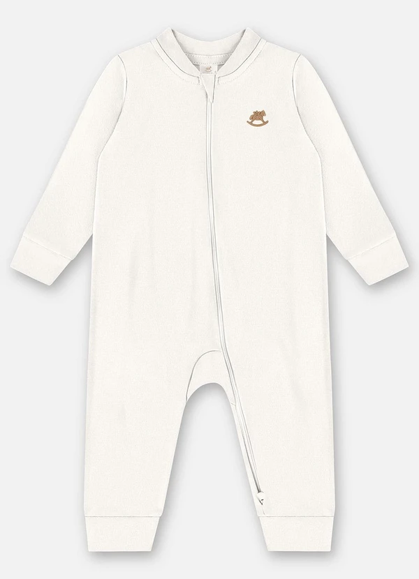 Up Baby - Macacão Unissex Bebê Suedine Bege 1