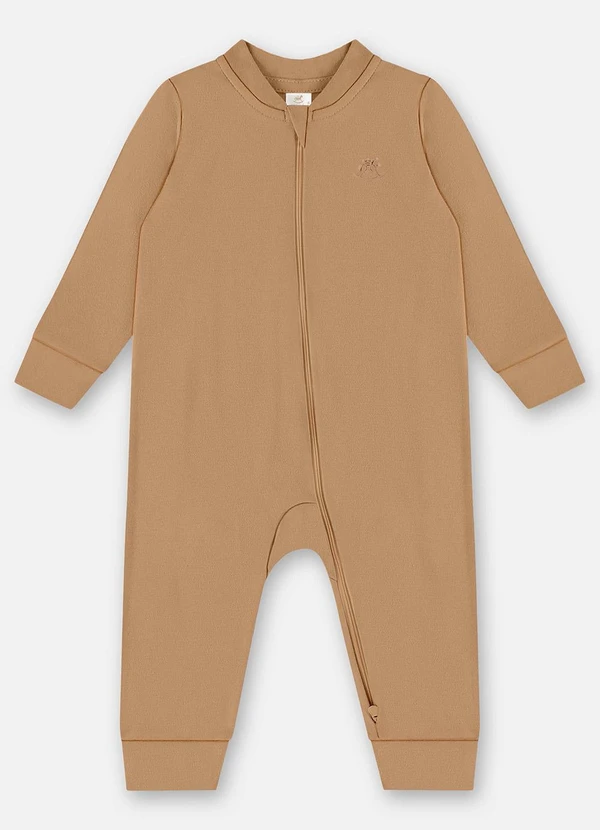 Up Baby - Macacão Unissex Bebê Suedine Marrom 2