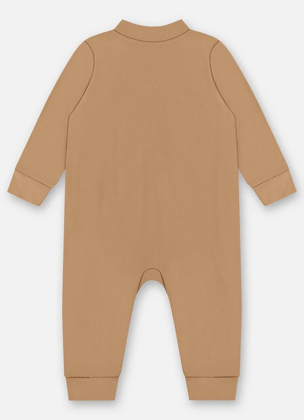 Up Baby - Macacão Unissex Bebê Suedine Marrom 3