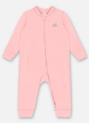 Up Baby - Macacão Unissex Bebê Suedine Rosa - UP BABY