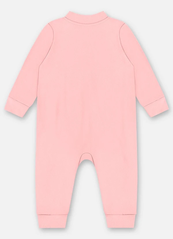 Up Baby - Macacão Unissex Bebê Suedine Rosa 2